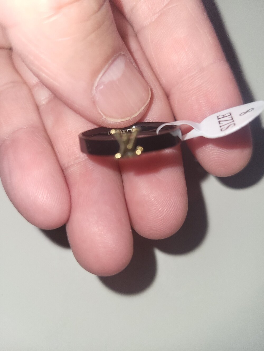 Gold Accent Black Women's Ring - Picture 2 of 2